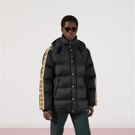 gucci gg jacquard nylon padded coat